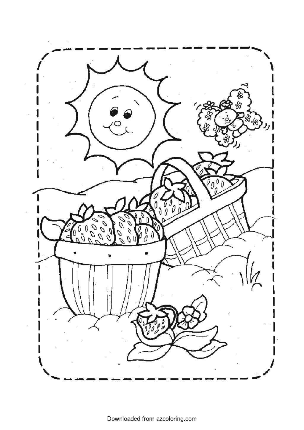 Strawberry coloring page image
